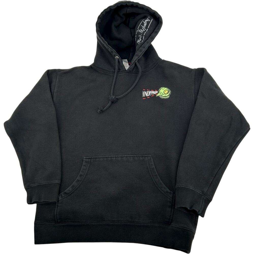Men's Black Independent Tony Hawk Transmission Pullover Hoodie Sweatshirt Sz M